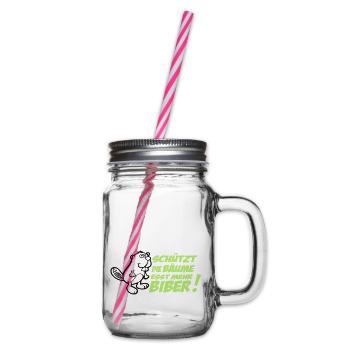Protects the trees - eat more beavers! - Glass jar with handle and screw cap - clear - Right