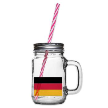 Deutschland Flagge - Henkelglas mit Schraubdeckel - Klar - Rechts