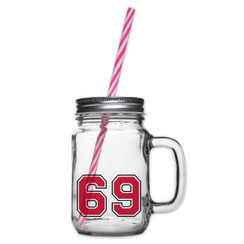 69__f2 - Glass jar with handle and screw cap - clear - Right