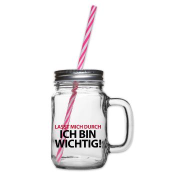 Lasst mich durch ich bin wichtig Chef Boss Kapitän - Henkelglas mit Schraubdeckel - Klar - Rechts