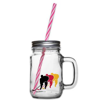 Eishockey - Henkelglas mit Schraubdeckel - Klar - Rechts