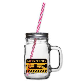 Warning Trumpet Music - Glass jar with handle and screw cap - clear - Right