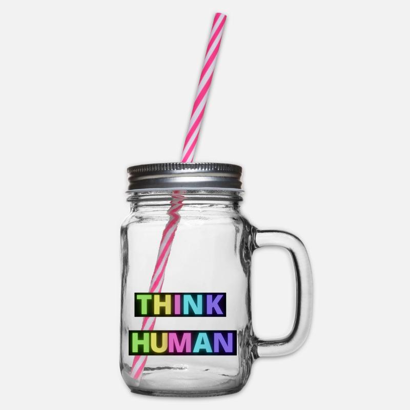 Think Human - Henkelglas mit Schraubdeckel - Klar