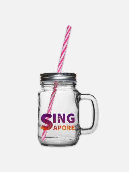 Singapur - Henkelglas mit Schraubdeckel - Klar