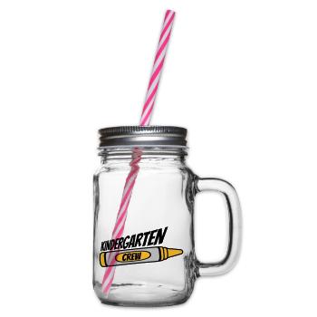 Kindergarten Crew Wax Crayon Team - Glass jar with handle and screw cap - clear - Right