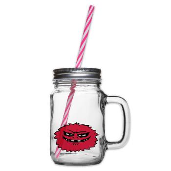 Hairy Evil Monster Comic - Glass jar with handle and screw cap - clear - Right