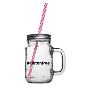 GLUTEN FREE Hashtag - Henkelglas mit Schraubdeckel - Klar - Rechts