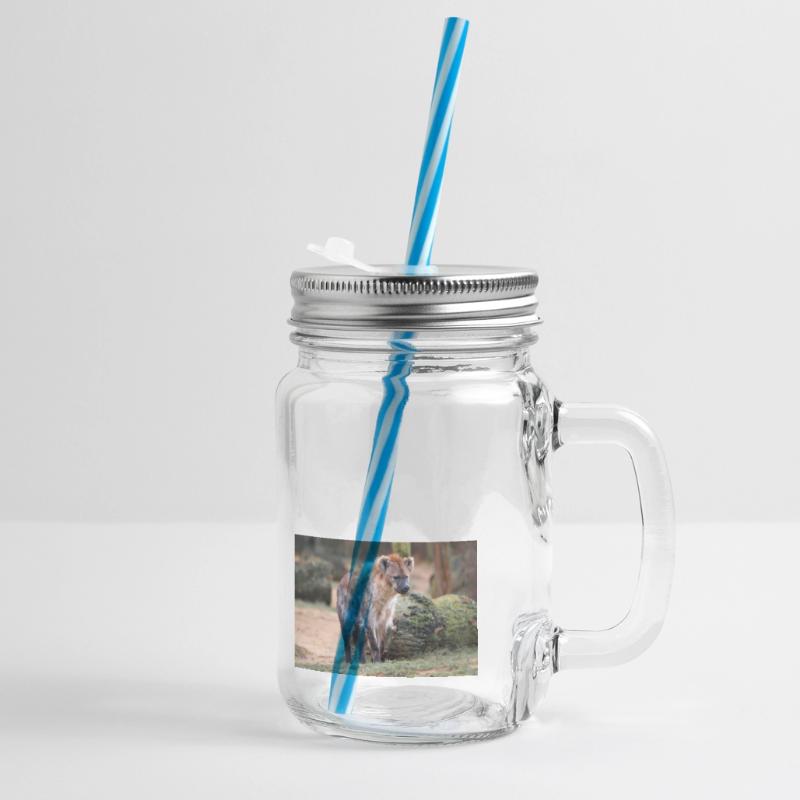 Hyäne oder Hyäne oder Harpyie (auf Deutsch Hyäne) Hyäne Henkelglas mit Schraubdeckel