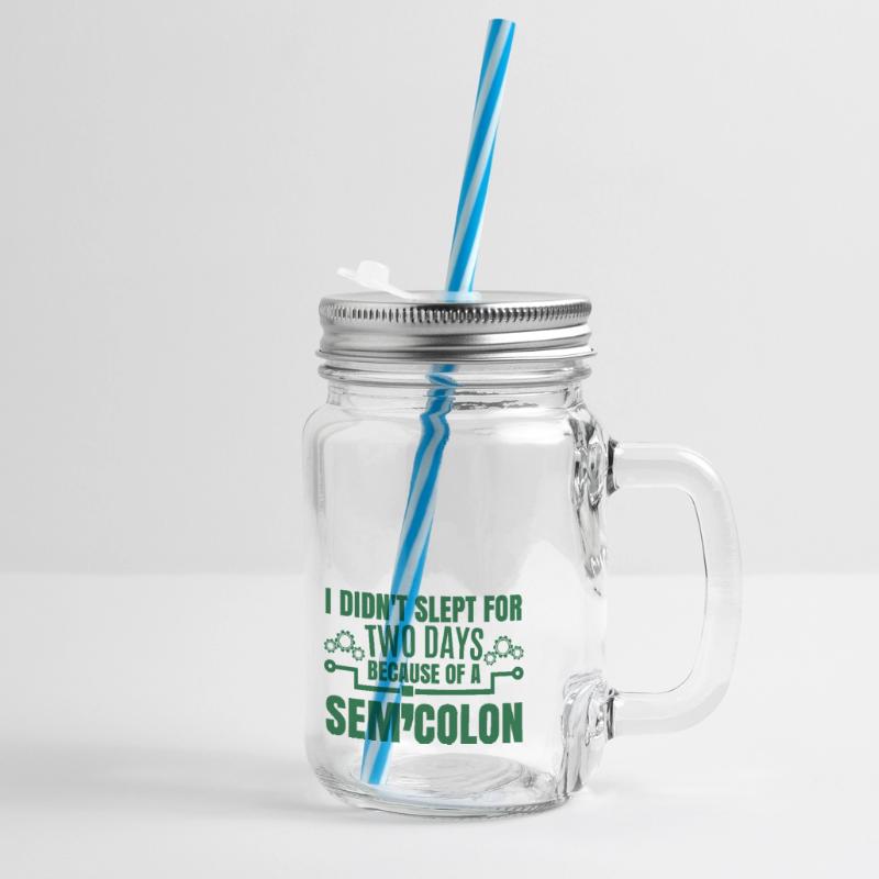 Funny Coding Humor Coder Informatic Glass jar with handle and screw cap