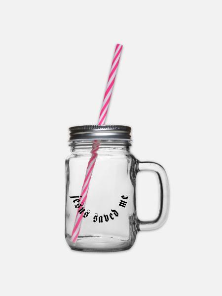 jesus saved me motiv - Henkelglas mit Schraubdeckel - Klar