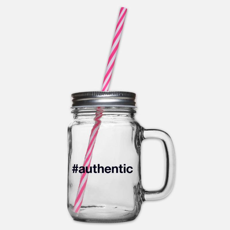 AUTHENTIC authentisch echt - Henkelglas mit Schraubdeckel - Klar