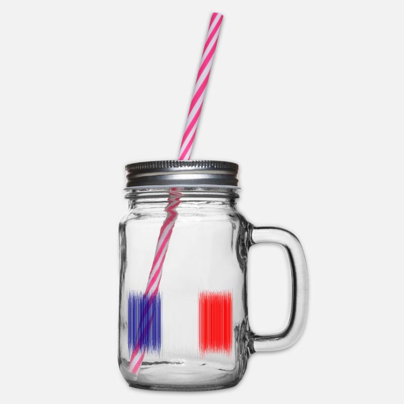 Drapeau français - nouveau design - Bocal à boisson - transparent