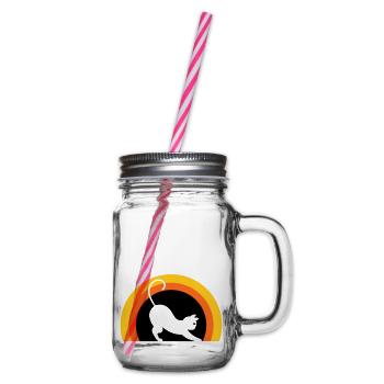 Katze > Vectorgraphic ! Cat - Henkelglas mit Schraubdeckel - Klar - Rechts