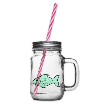 fish1 - Henkelglas mit Schraubdeckel - Klar - Rechts