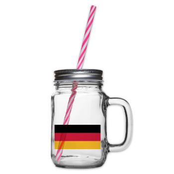 Deutschlandflagge - Henkelglas mit Schraubdeckel - Klar - Rechts