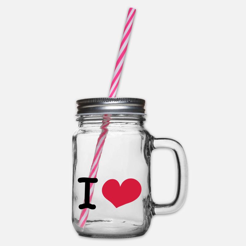 i love - Bocal à boisson - transparent