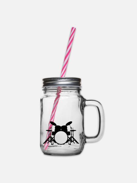 Schlagzeug - Henkelglas mit Schraubdeckel - Klar