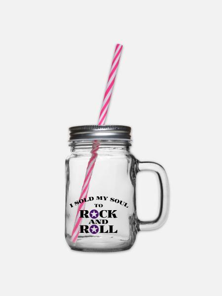 I Sold My Soul To Rock And Roll - Henkelglas mit Schraubdeckel - Klar