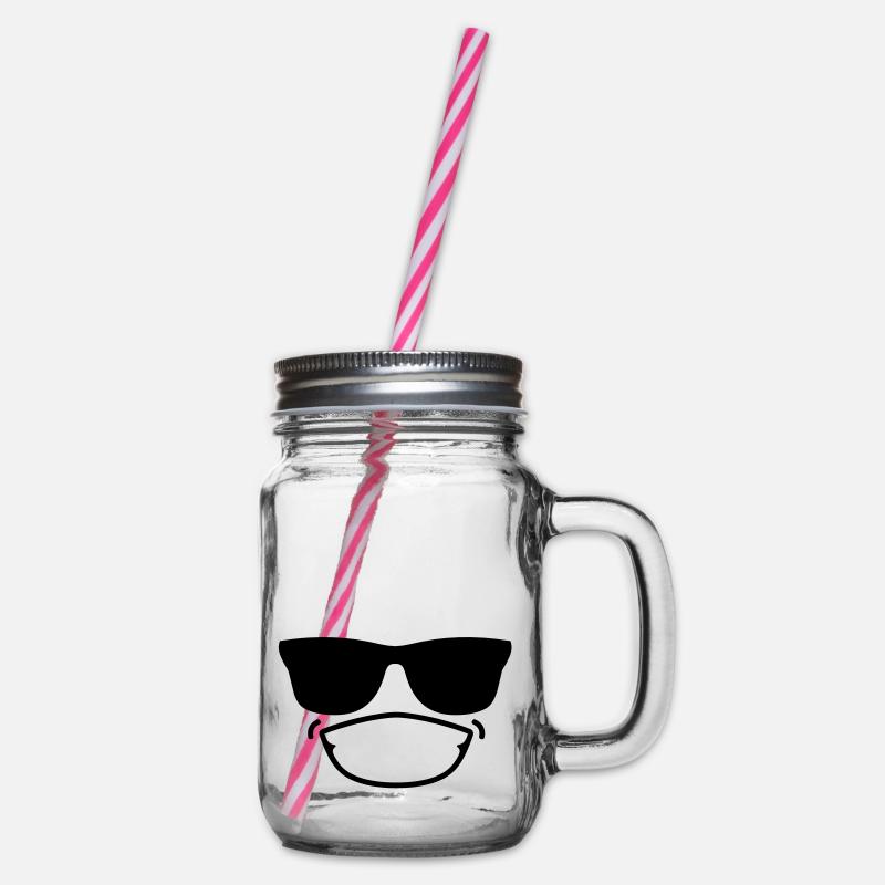 smiley12b - Henkelglas mit Schraubdeckel - Klar