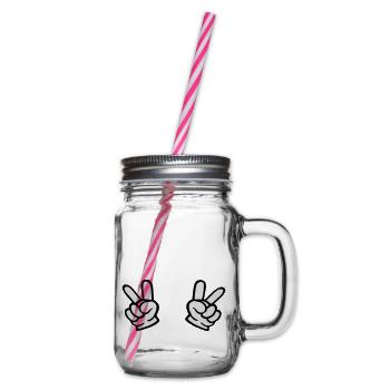sieg hand - Henkelglas mit Schraubdeckel - Klar - Rechts