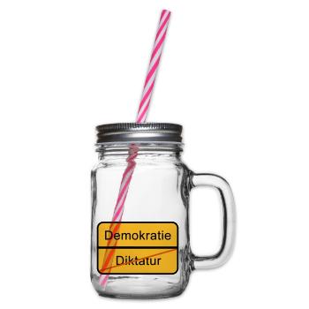 Demokratie oder Diktatur - Henkelglas mit Schraubdeckel - Klar - Rechts
