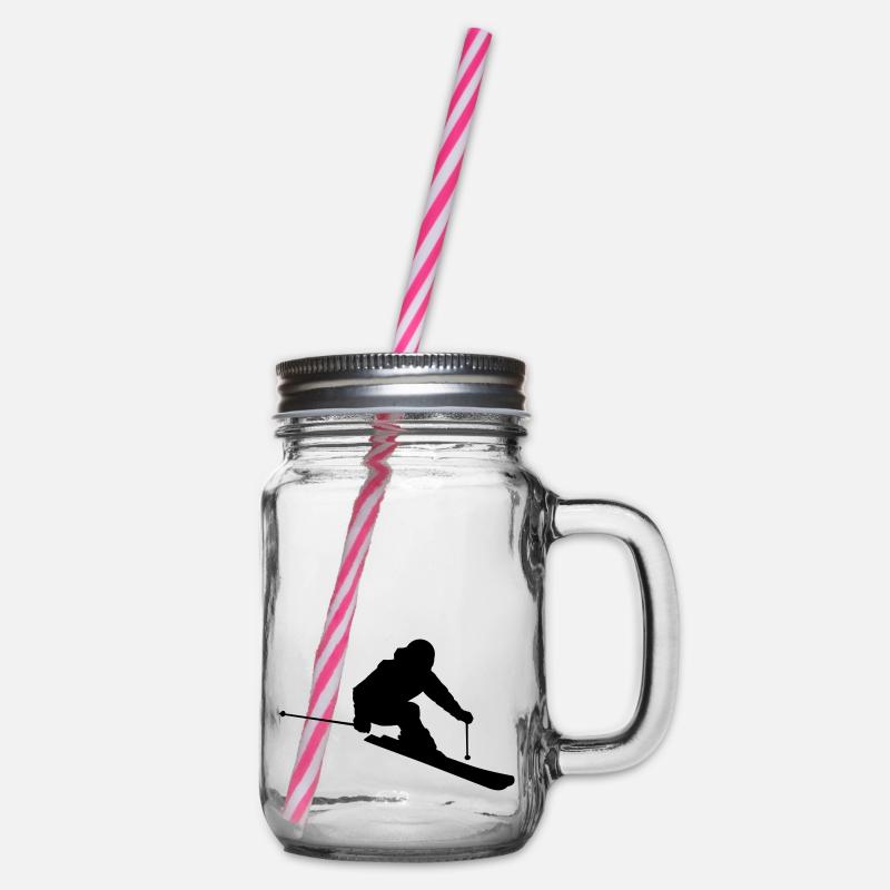 Skier 2 (Vector) - Henkelglas mit Schraubdeckel - Klar