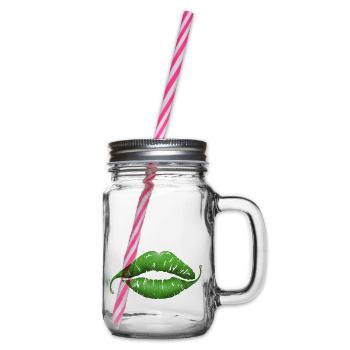 Lippen - Henkelglas mit Schraubdeckel - Klar - Rechts