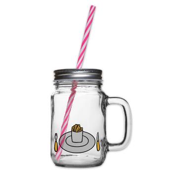 Plate French fries - Glass jar with handle and screw cap - clear - Right