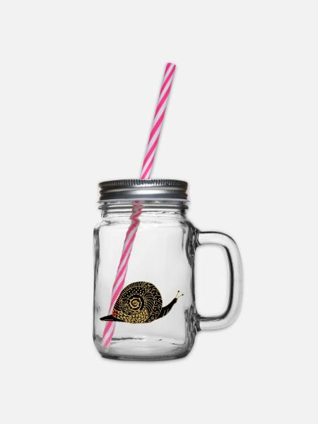 Schnecke - Henkelglas mit Schraubdeckel - Klar