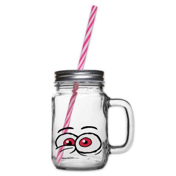 Comic Augen verrücktes Design - Henkelglas mit Schraubdeckel - Klar - Rechts
