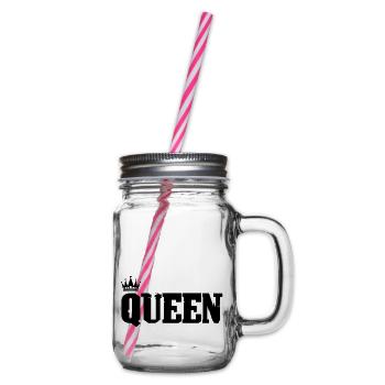 Queen - Glass jar with handle and screw cap - clear - Right