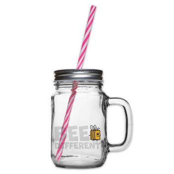 bee different saying quote - Glass jar with handle and screw cap - clear - Right