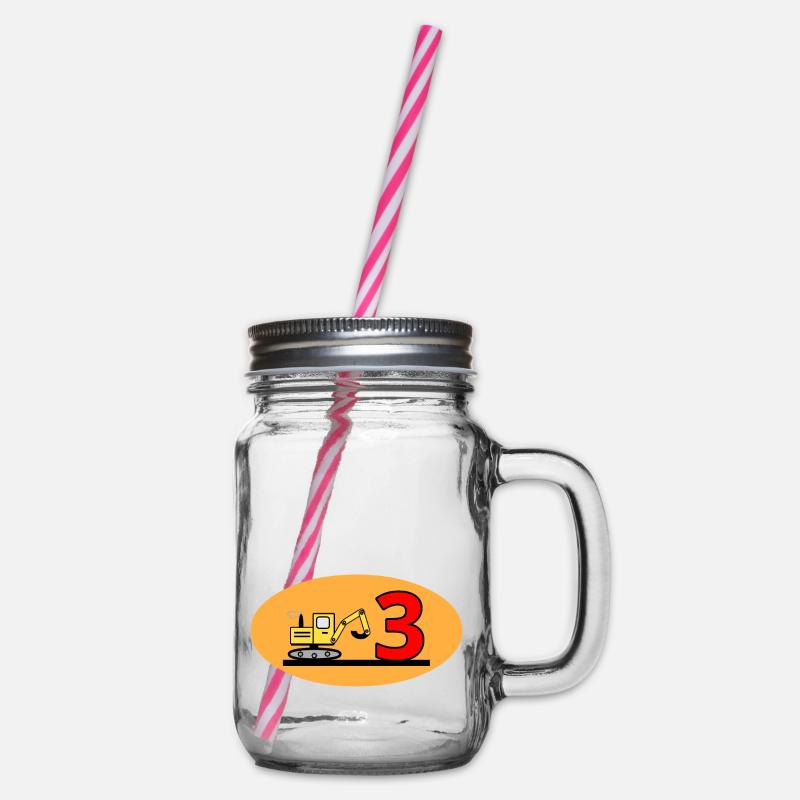 Bagger - Henkelglas mit Schraubdeckel - Klar