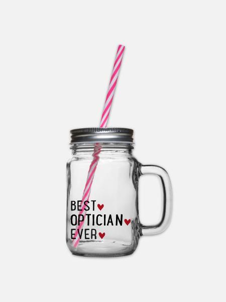 Optiker - Henkelglas mit Schraubdeckel - Klar