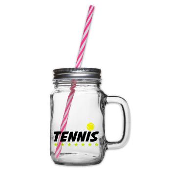 tennis 01 - Glass jar with handle and screw cap - clear - Right