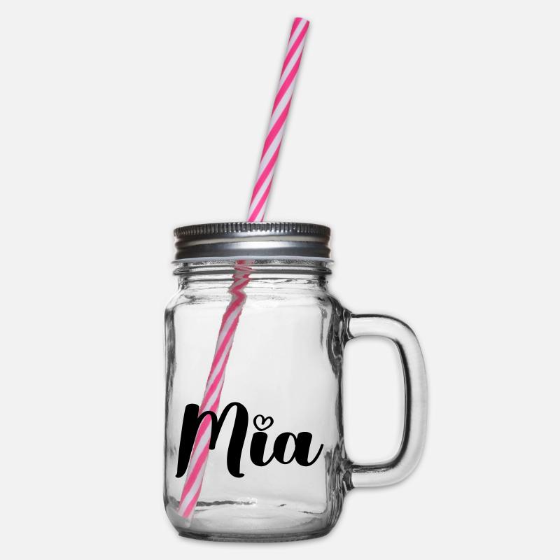 mia - Henkelglas mit Schraubdeckel - Klar