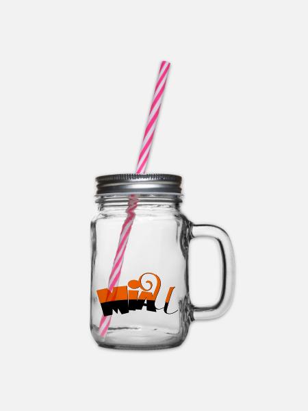 Miau - Henkelglas mit Schraubdeckel - Klar