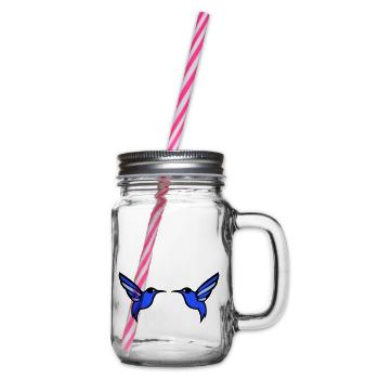 hummingbird bird 2 - Glass jar with handle and screw cap - clear - Right