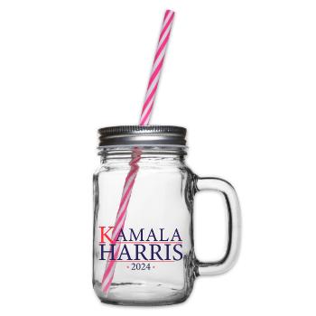 Kamala 2024 - Kamala Harris 2024 für die Präsidentin - Henkelglas mit Schraubdeckel - Klar - Rechts
