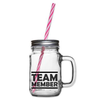 Team Member - Glass jar with handle and screw cap - clear - Right
