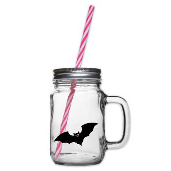 bat - Glass jar with handle and screw cap - clear - Right
