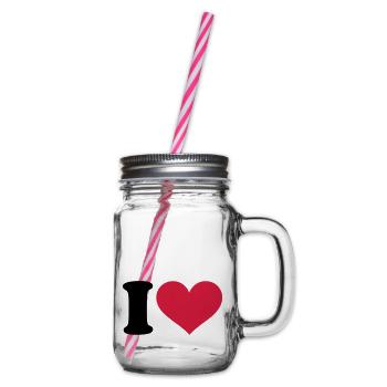 I - Heart - Henkelglas mit Schraubdeckel - Klar - Rechts