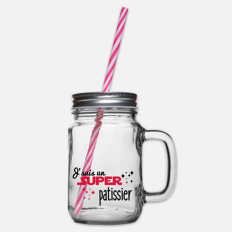 I'm a great pastry - Glass jar with handle and screw cap - clear