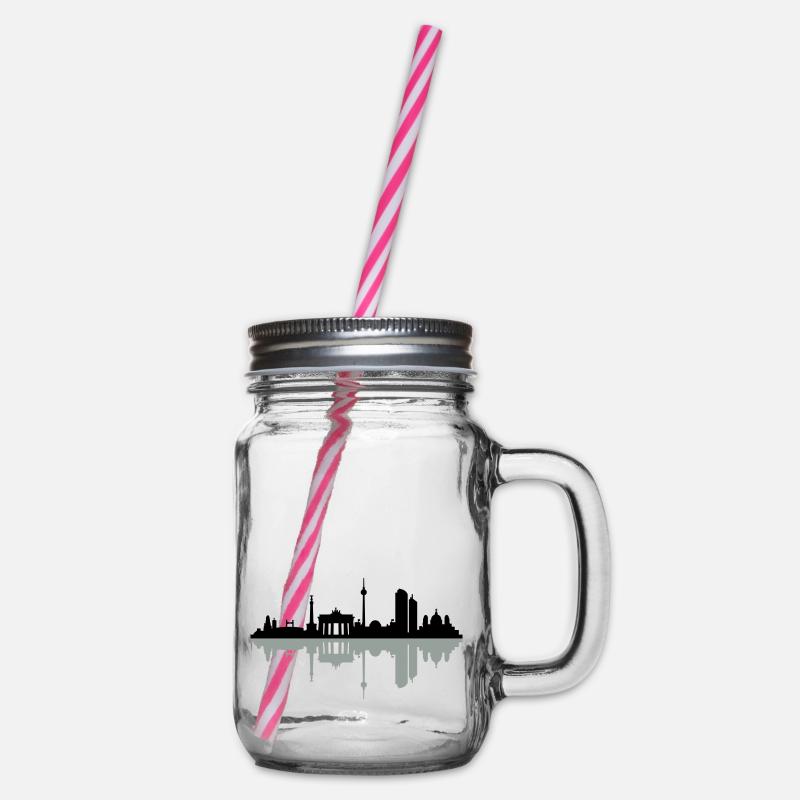 Skyline Berlin Schatten - Henkelglas mit Schraubdeckel - Klar