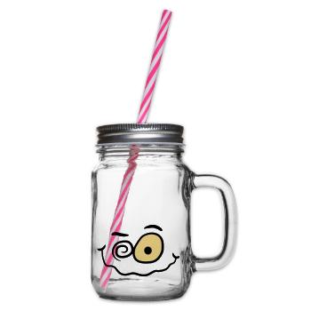 Sourire drôle fou fou - Bocal à boisson - transparent - Droite