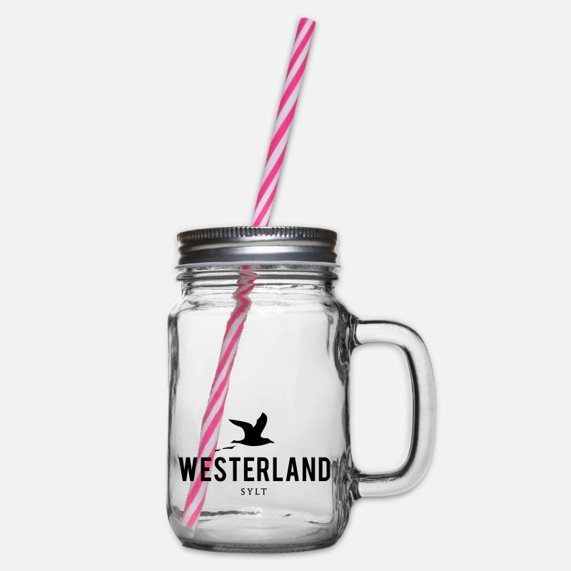 Möwe Westerland Sylt - Henkelglas mit Schraubdeckel - Klar