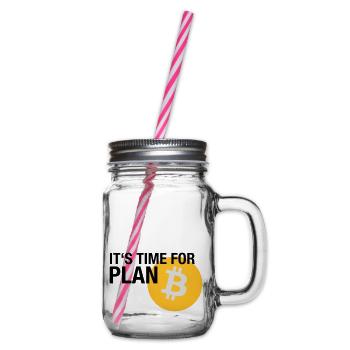 IT'S TIME FOR PLAN B (BITCOIN) - Henkelglas mit Schraubdeckel - Klar - Rechts