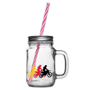 motocross - Glass jar with handle and screw cap - clear - Right