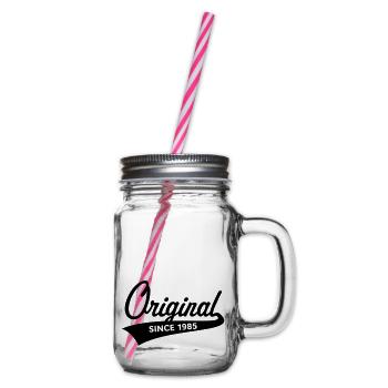 Original Since 1985 (Geburtsjahr, Geburtstag / B) - Henkelglas mit Schraubdeckel - Klar - Rechts