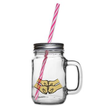 4 hands crew - Glass jar with handle and screw cap - clear - Right